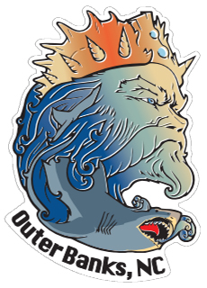 Surf Triton Sticker - Outer Banks, NC